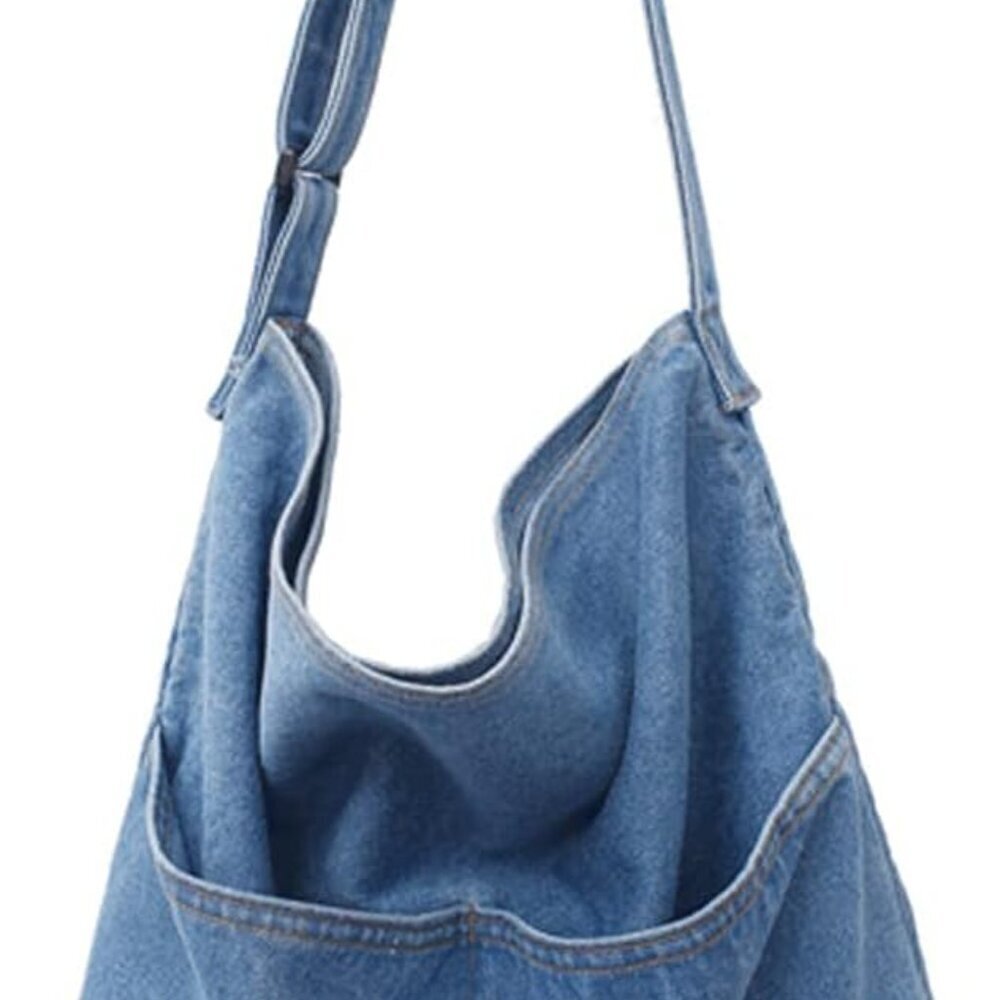 Denim Shoulder Bag Canvas Messenger Bag for Women Men Tote Bag Casual Retro Aest